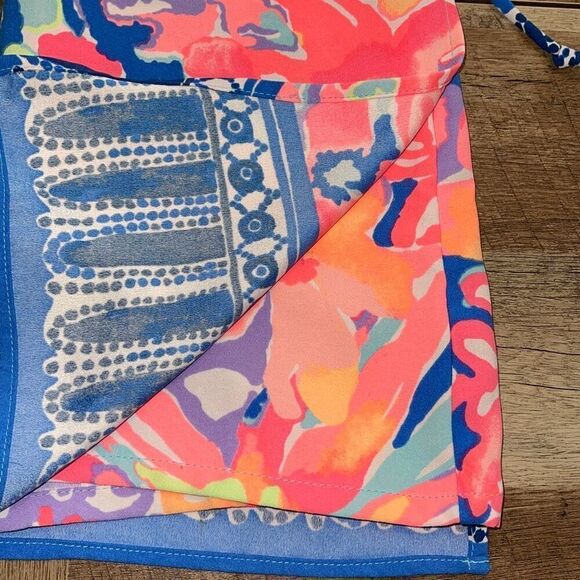 Lilly Pulitzer Womens Floral Donna Shift Romper Skort Dress Multi-Color Size 00 - Picture 9 of 13